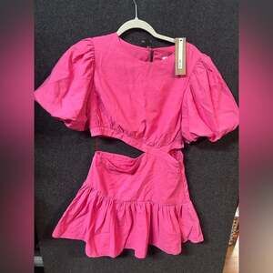 NWT Do+Be Pink Cut Out Dress large NEW WITH TAGS